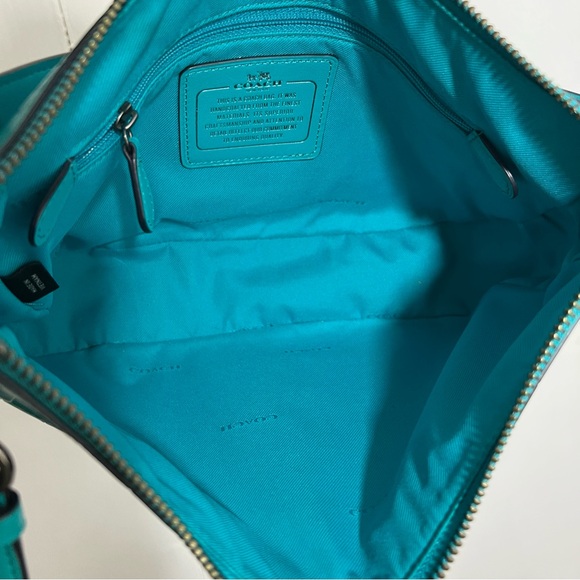 Coach Chelsea Crossbody Shoulder Turquoise Blue Croc Embossed Leather Bag 37733 - Picture 8 of 8